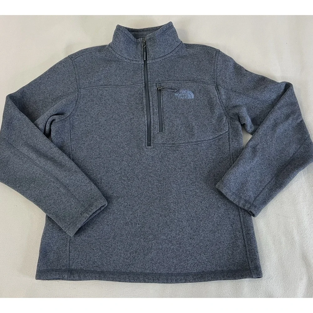 North Face Jacket Men's Blue Gordon Lyons Fleece 1/4 Quarter Zip Pullover